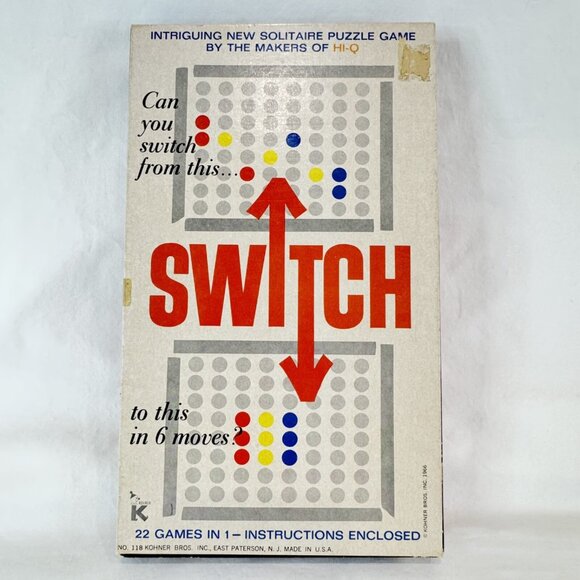 1970 Kohner Bros. Vintage Switch Solitaire Puzzle Game Complete No. 118 U.S.A. - Picture 1 of 13